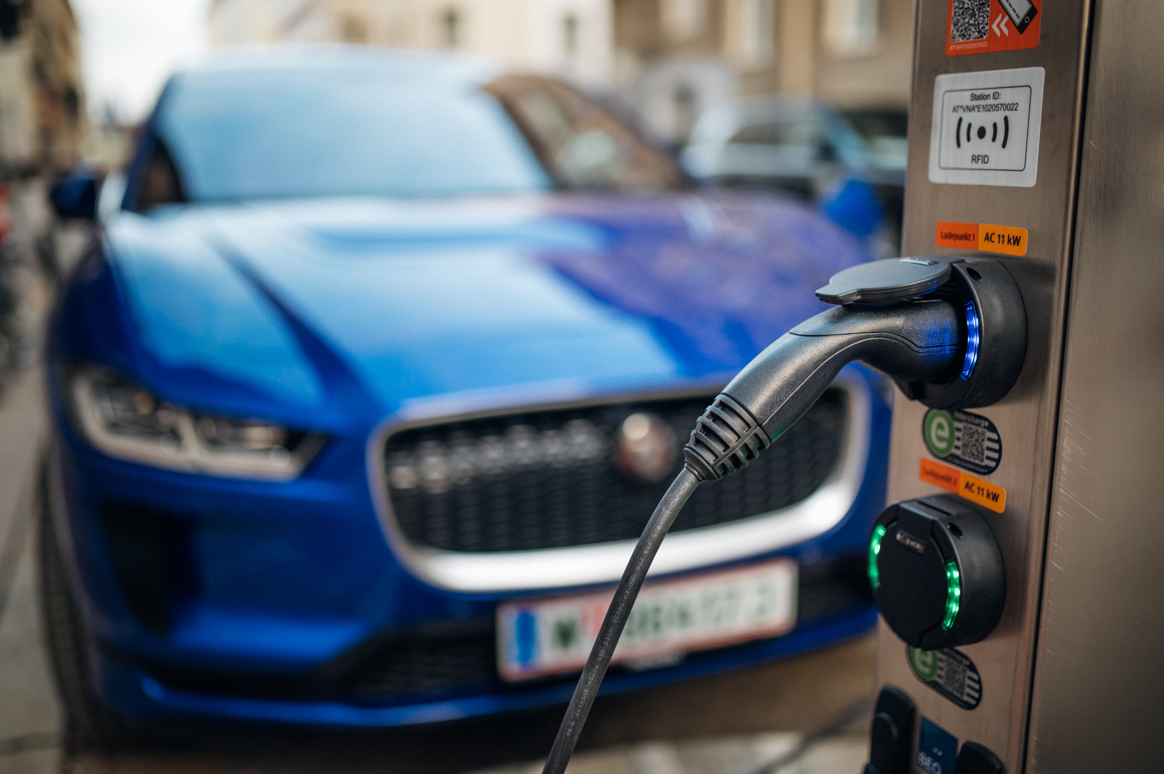 EV charging station with payment terminal