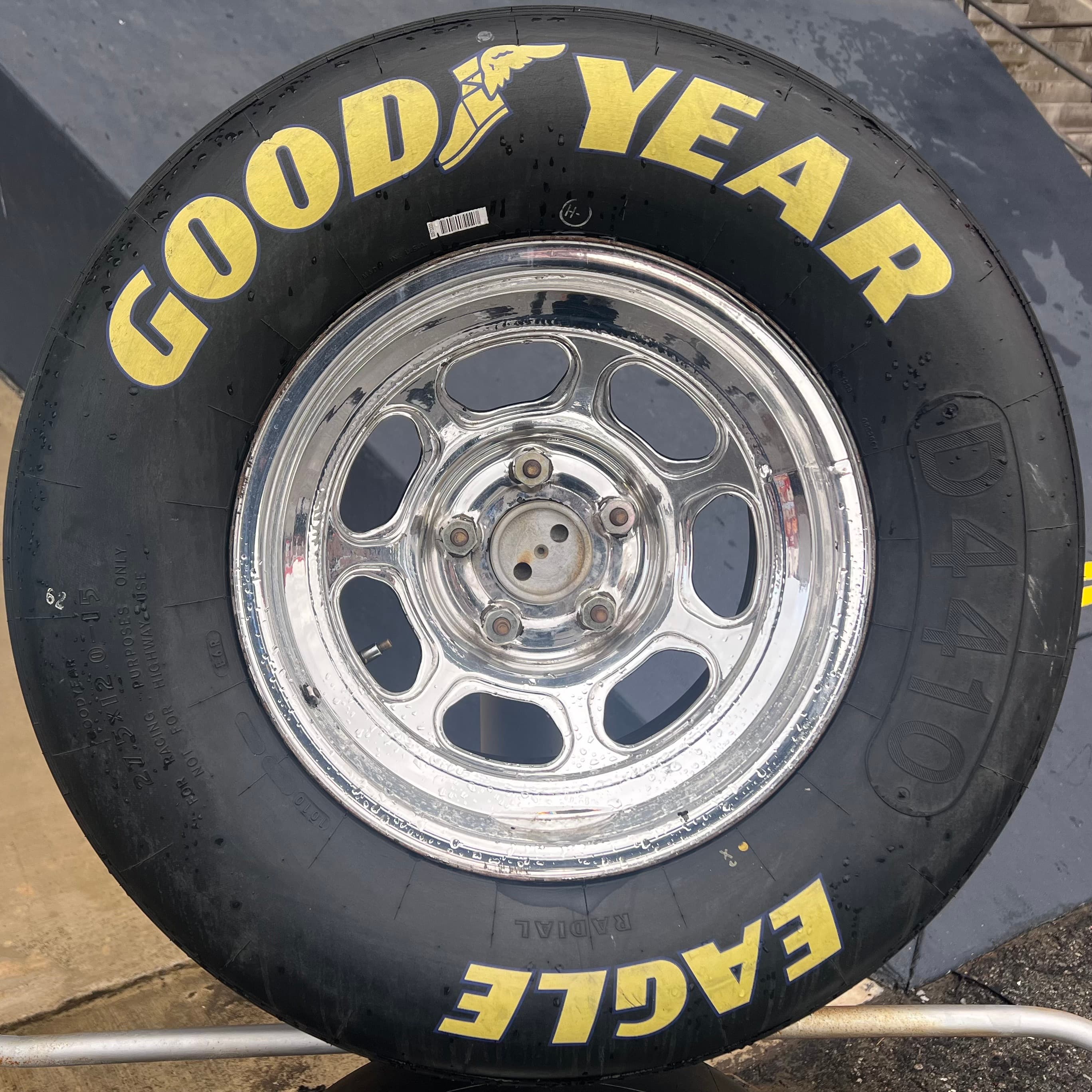 Close-up of a Goodyear tire sidewall