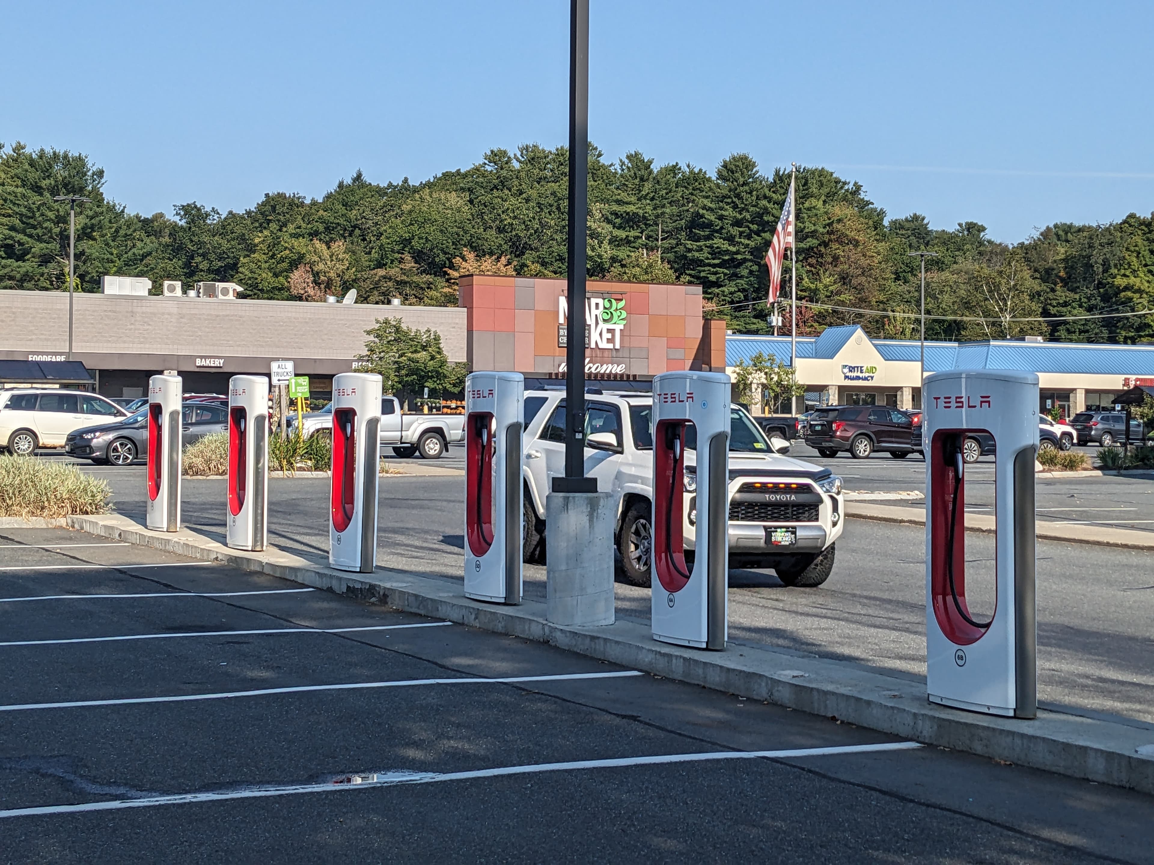 Tesla Supercharger site in Brattleboro, Vermont
