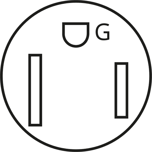 Simple front diagram of a NEMA 6‑50R receptacle