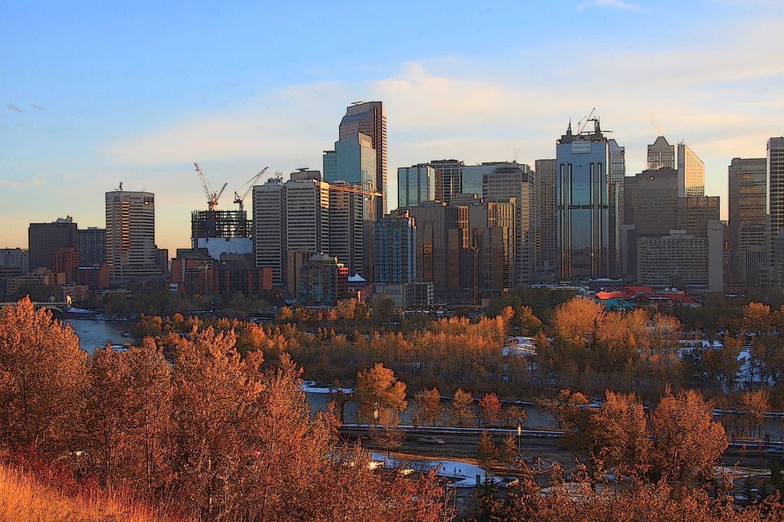 Downtown Calgary skyline over the Bow River