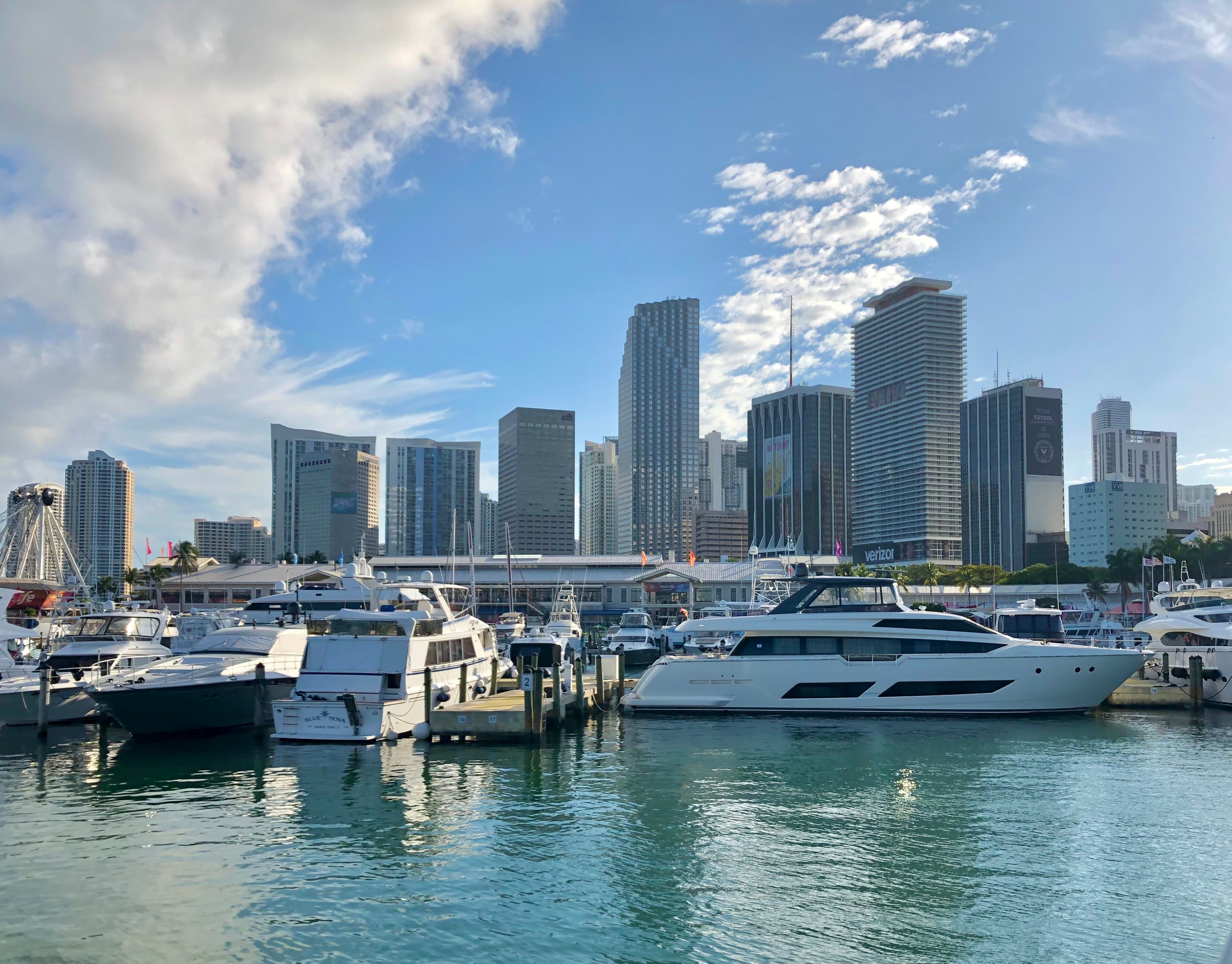 Miami skyline with waterfront high-rises