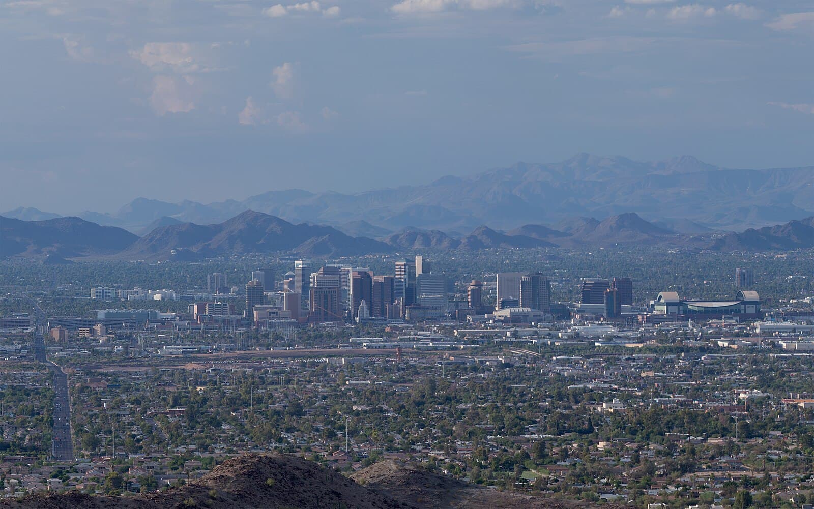 Downtown Phoenix skyline with desert backdrop