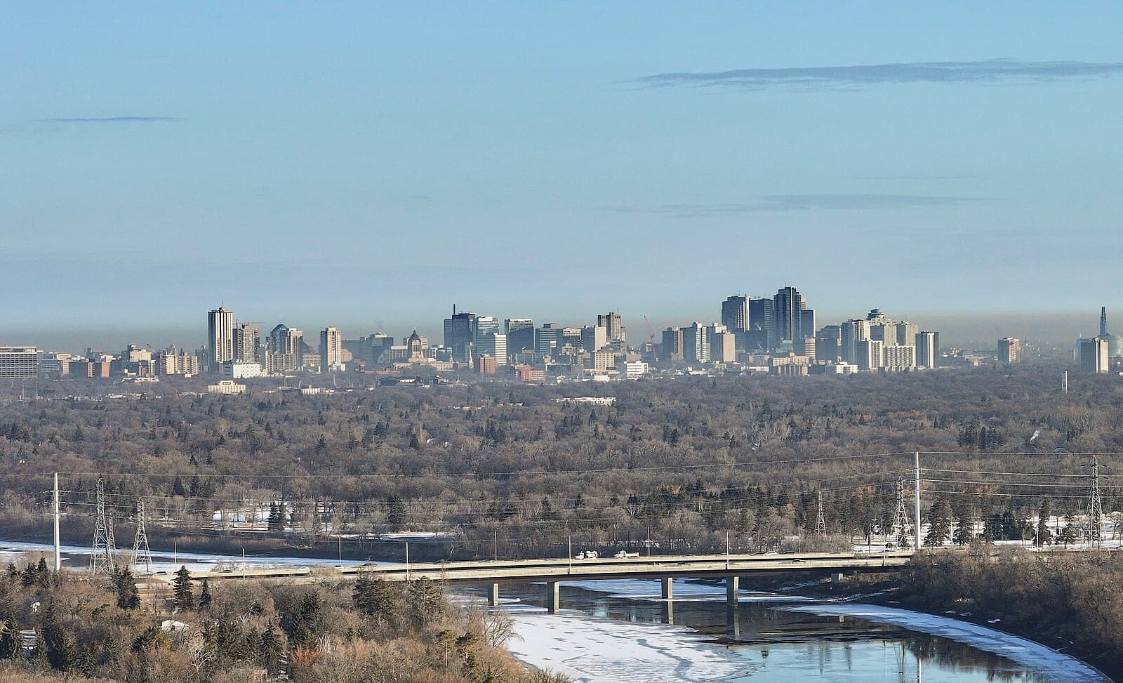 Winnipeg skyline at dusk